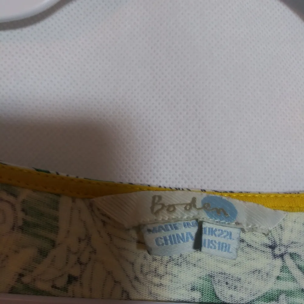 Boden Lana Green White Floral Tassel Tie Keyhole Mini Sheath Dress Size 18L - Image 5