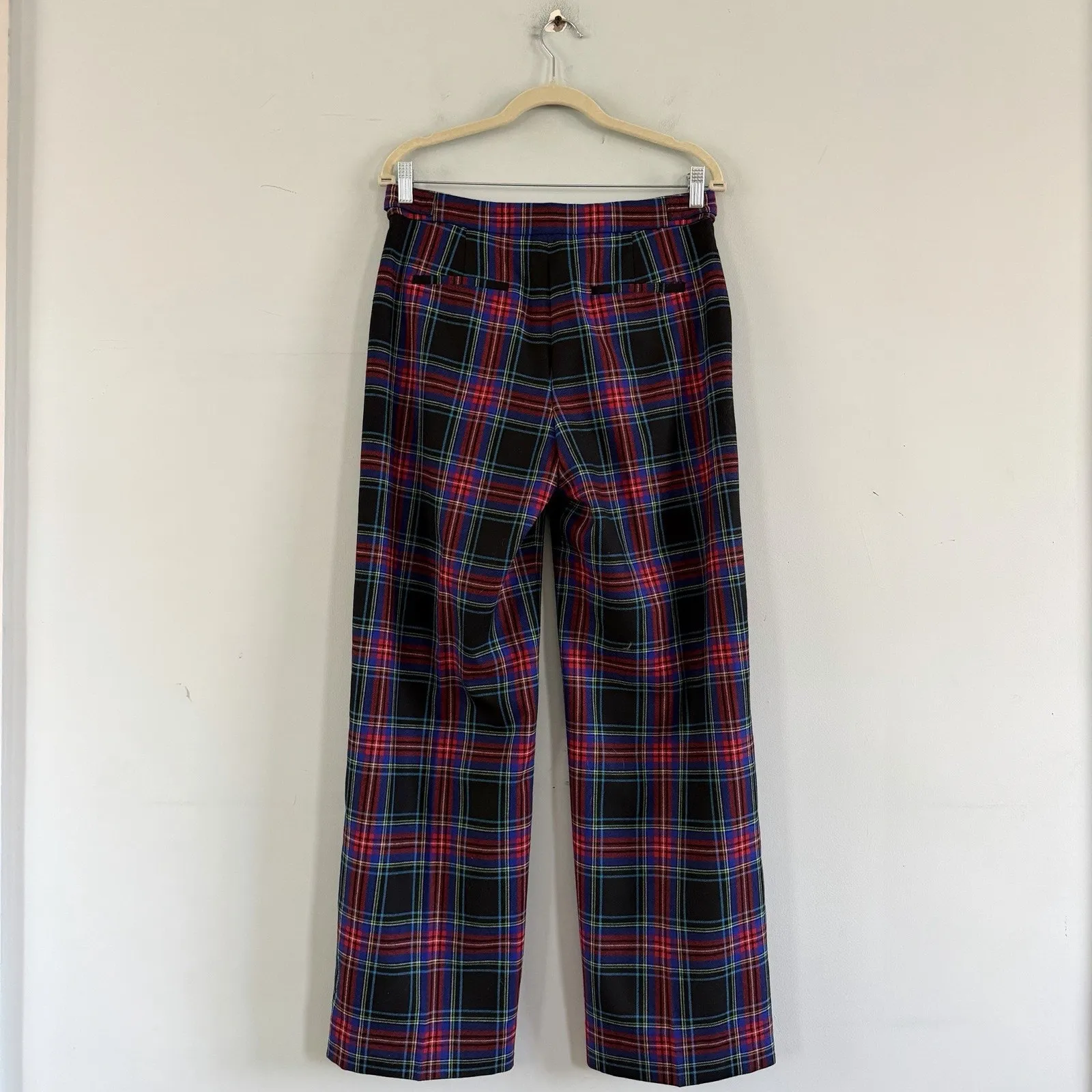 J. Crew Sydney Stewart Tartan Wool Blend Wide Leg Preppy Pants - Image 5