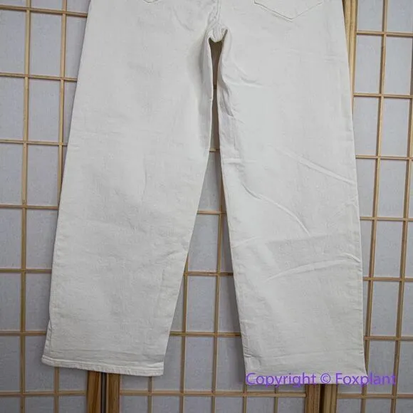 NEW Madewell The Perfect Vintage Wide-Leg Crop Jean‎ Tile White, 27 - Image 14
