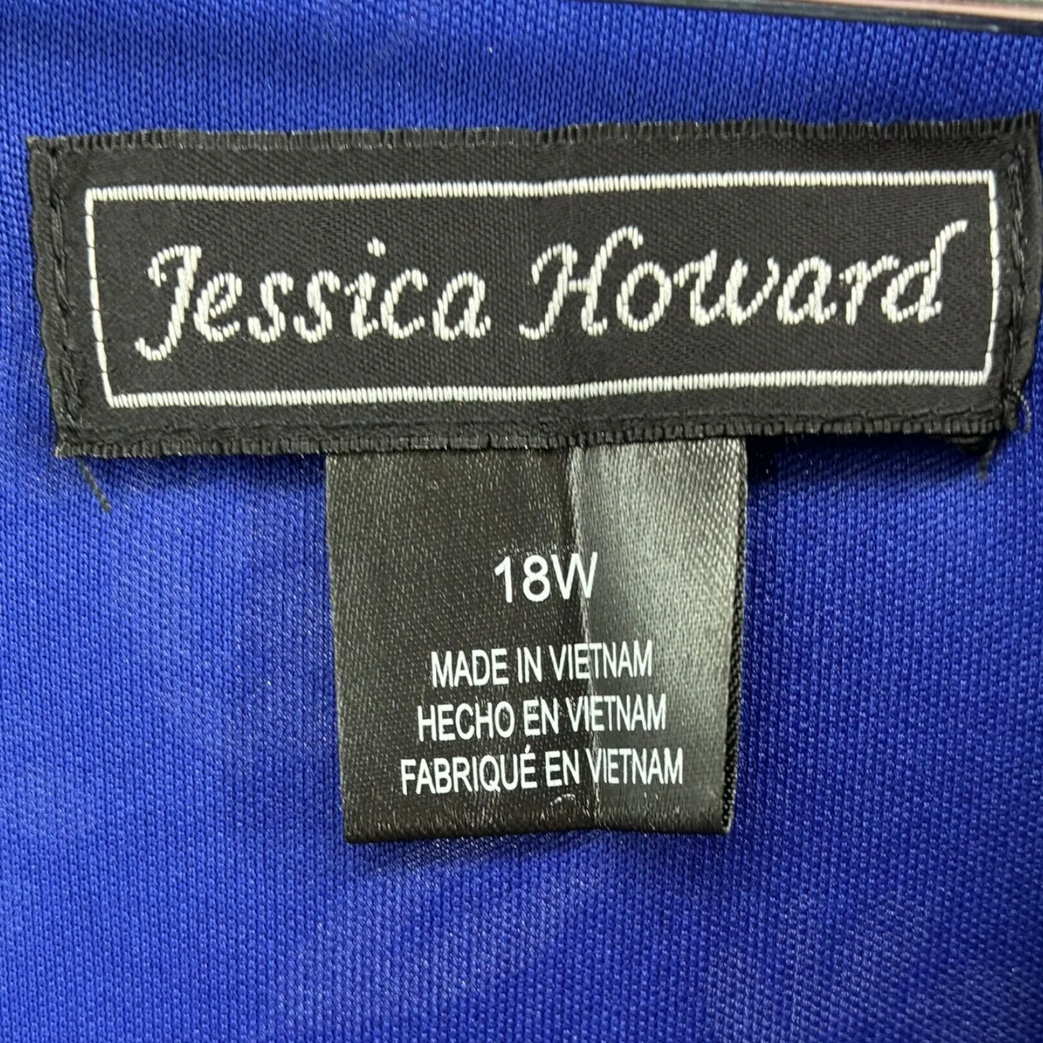 Jessica Howard NWT Blue Floral Wrap Dress 18W Short Sleeve Tie Waist - Image 2