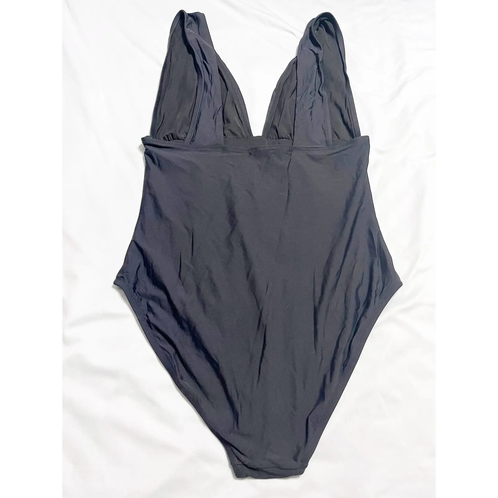 J. Crew Womens Black Plunge Neck Sleeveless‎ One Piece Swimsuit Size 16 - Image 5