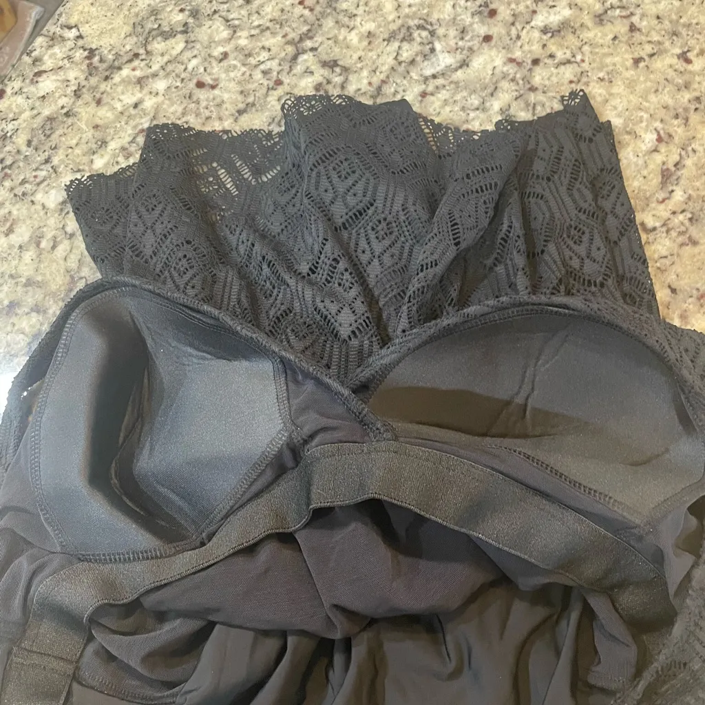 Swimsuits For All Black Lace One Piece White Size 18 - Image 4