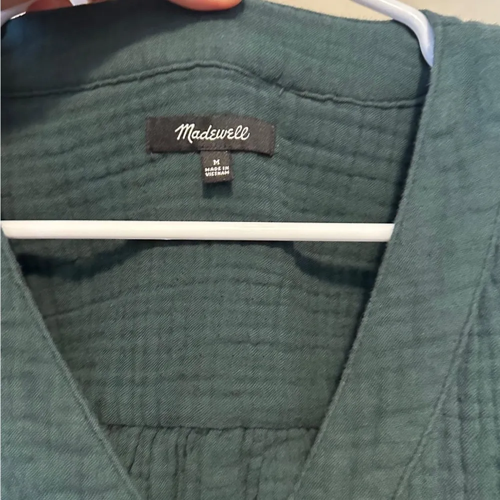 Madewell Lightspun Evert Top Midnight Green Size M - Image 6