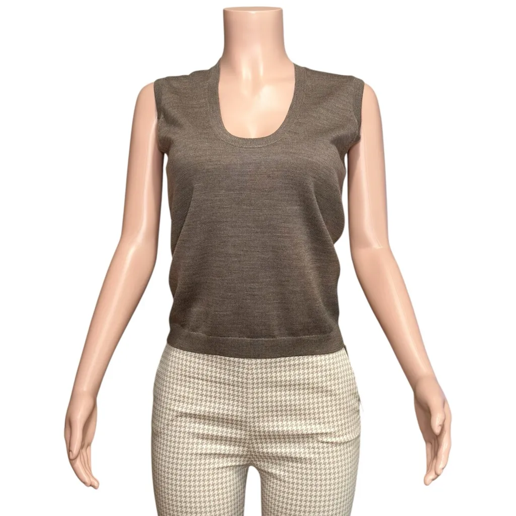 REFORMATION Marta Regenerative Merino Sweater Tank, Cocoa, Large - Image 12