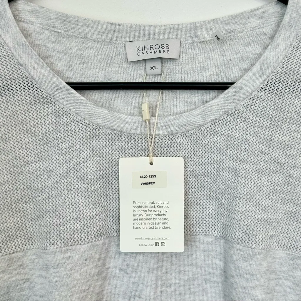 NWT Kinross Light Gray Cashmere Long Sleeve - Image 2