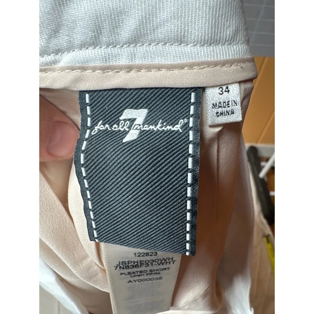 7 For All Mankind Linen Pleated Shorts - Image 6