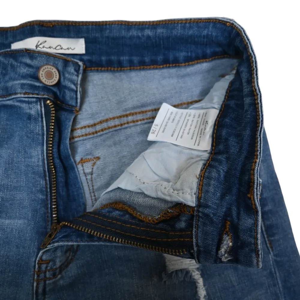 KanCan Womens 5/26 Cuffed Distressed Denim Jean Shorts - Image 7