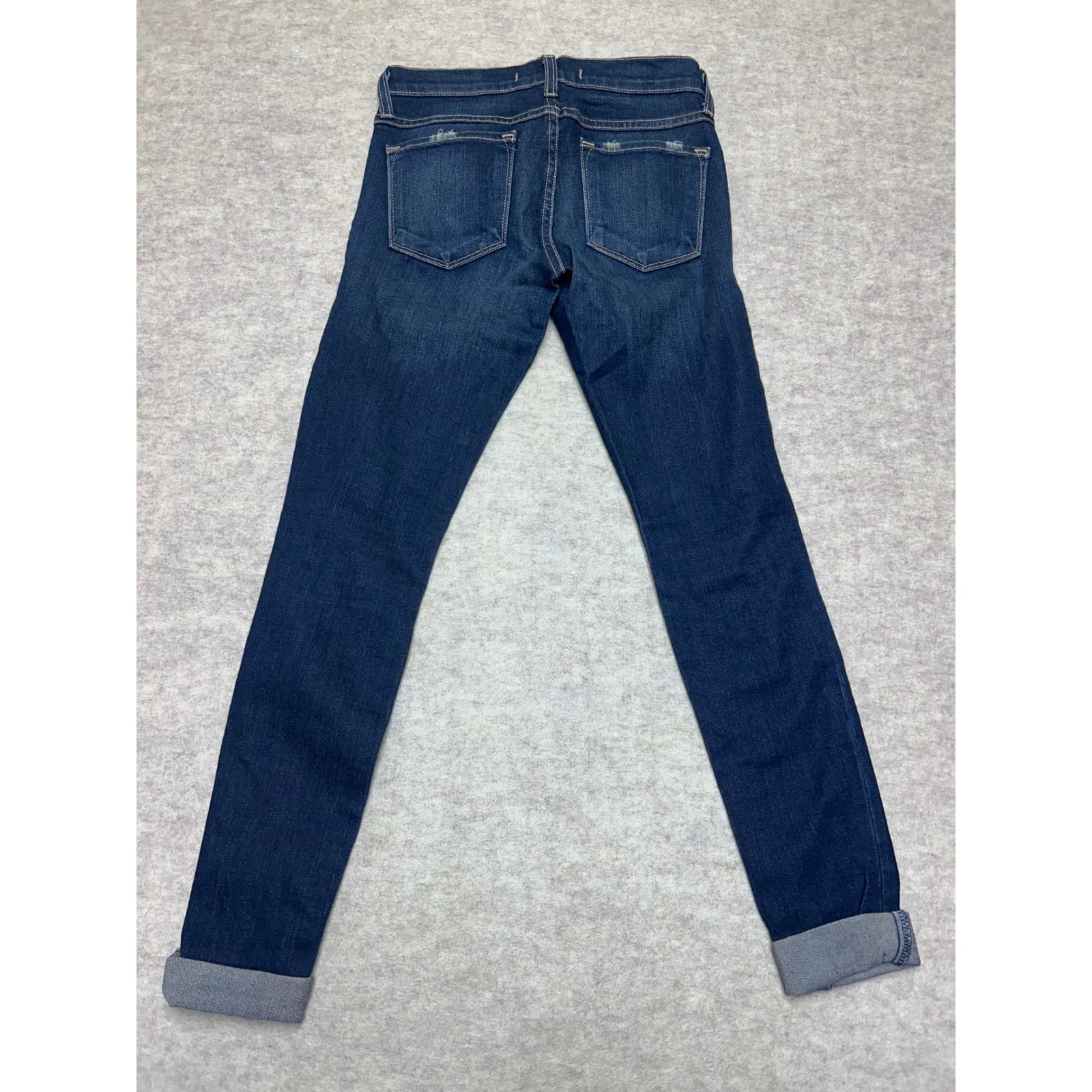 Flying‎ Monkey Women's Size 24 Low Rise Distressed Skinny Cuffed Blue Jeans - Image 5