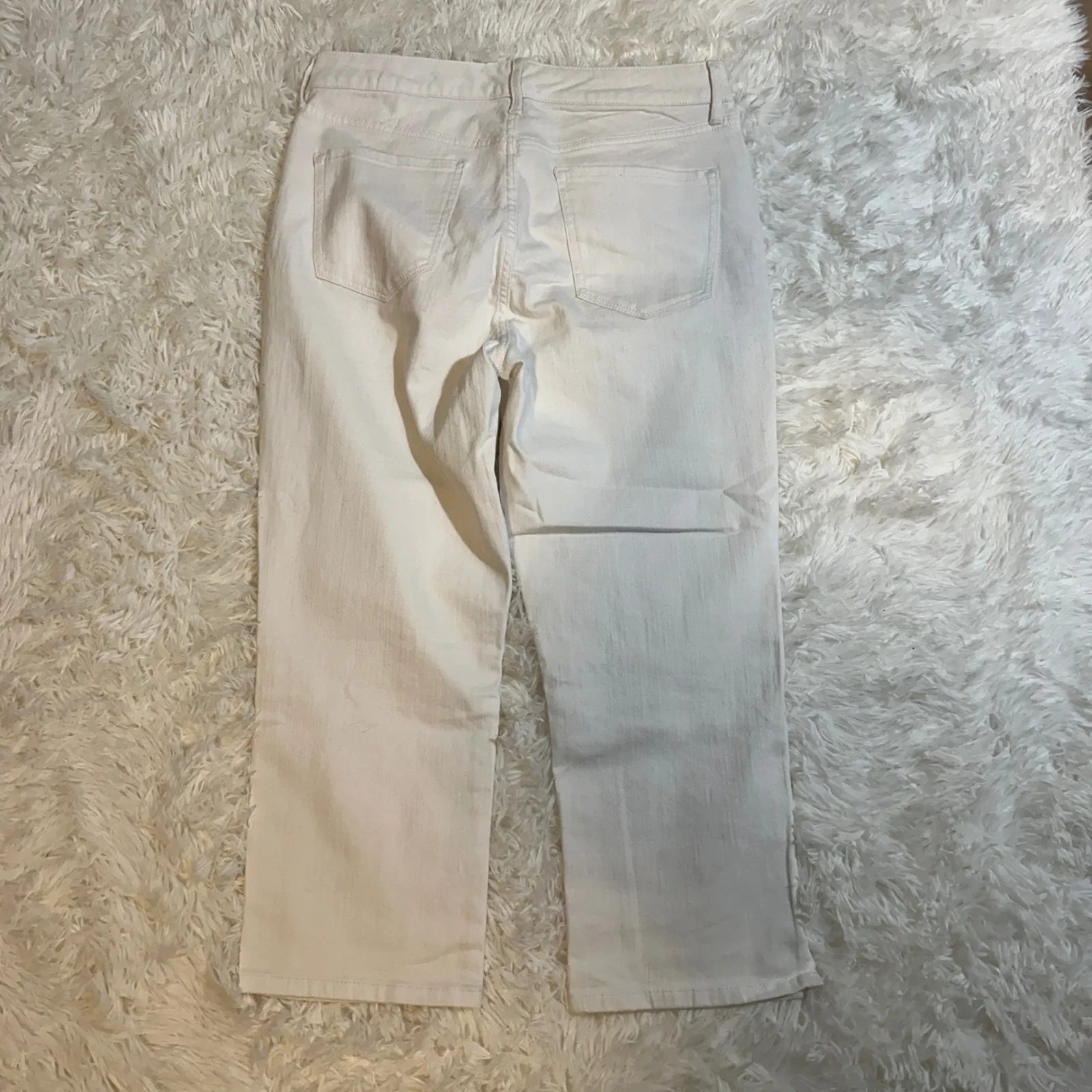 Nine West Christie Capri White Jeans Women's Size 10 Cropped Straight Leg Pants - Image 10