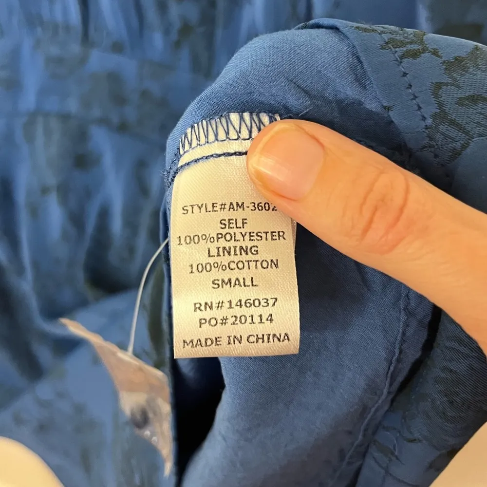 G.P.D. Mirabel Blue Floral Long Sleeve Mini Dress Mock Neck Open Back Size 2 - Image 8