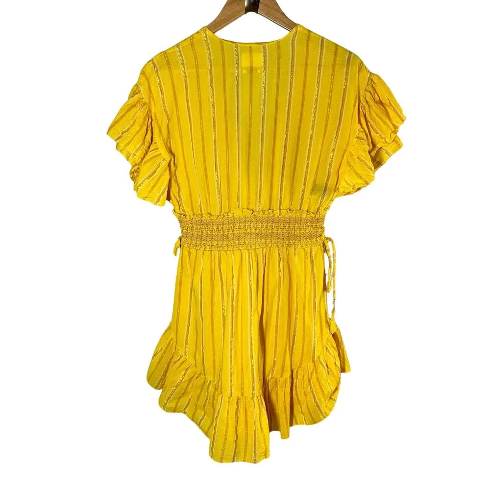 Saylor Adrianne Dress in Yellow Mini Sundress Size Small - Image 2