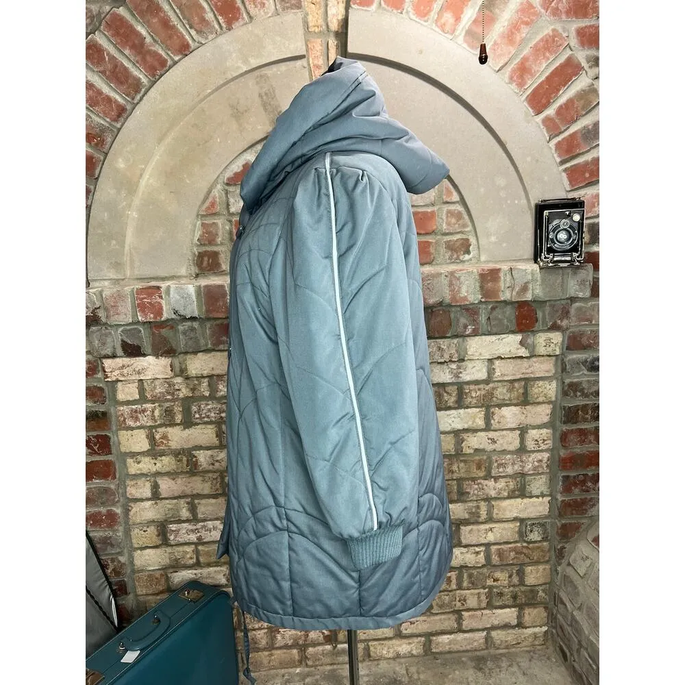 puffer coat hood gray knit cuffs 1980s Size undefined - Image 8