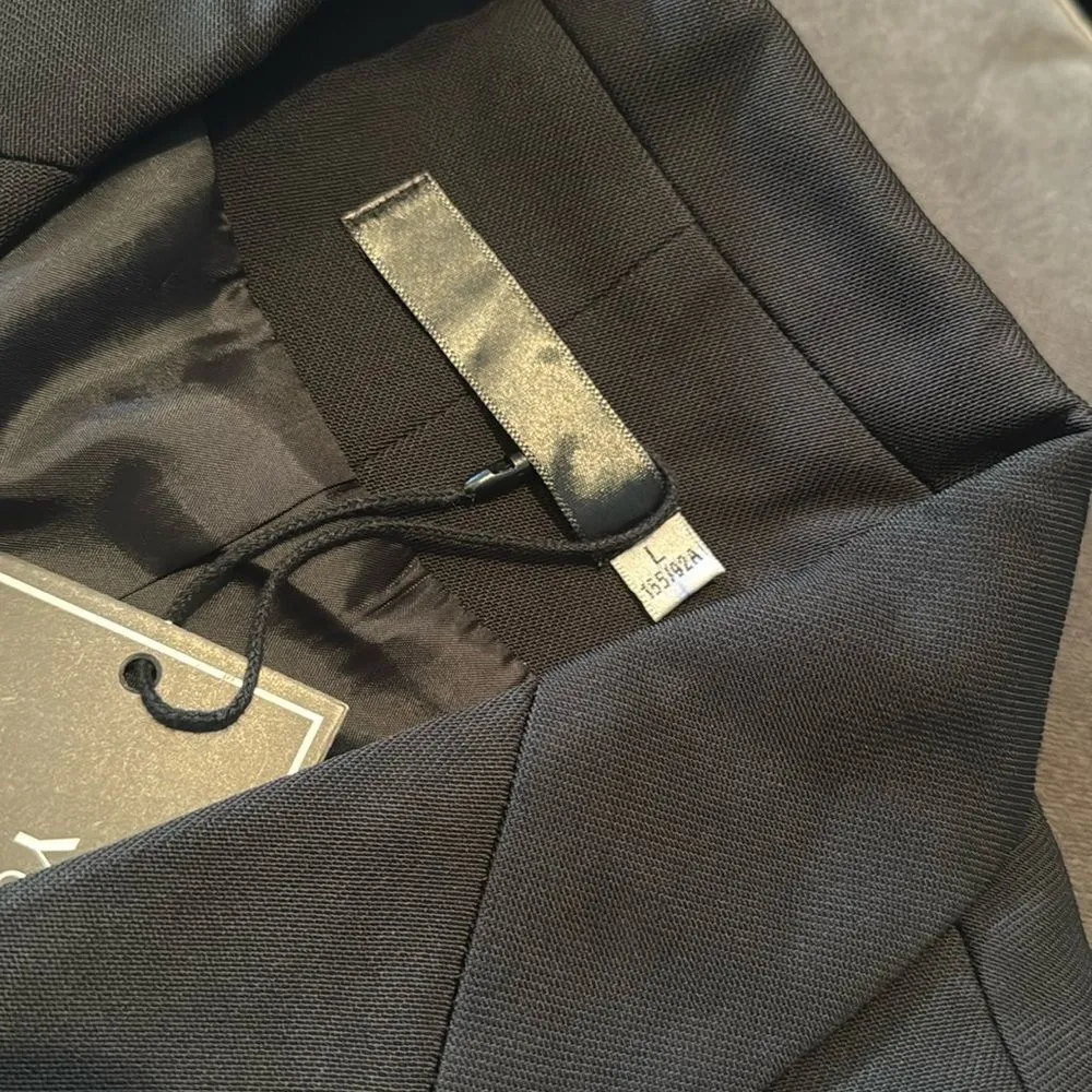 Women’s Black 2 Piece Pant Suit One Button Formal Office Wedding Size L NWT Size L - Image 6