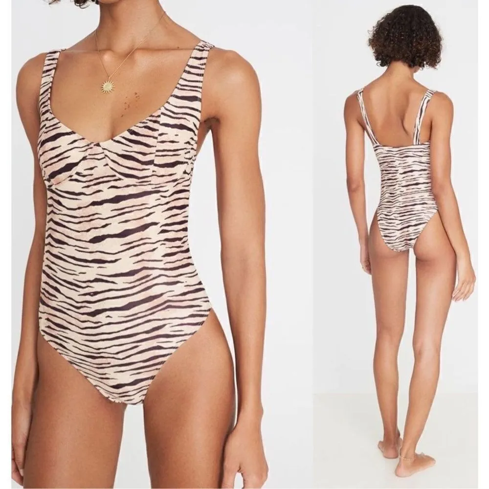 New. Faithfull The Brand animal print underwire swimsuit. - Image 8