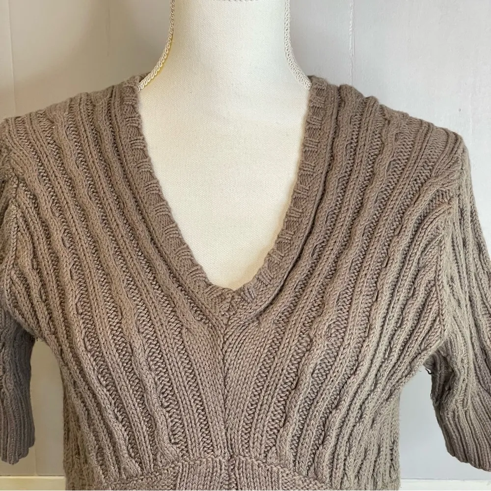Pure Handknit Beige Sweater Size: M/ L Tan Size M - Image 2