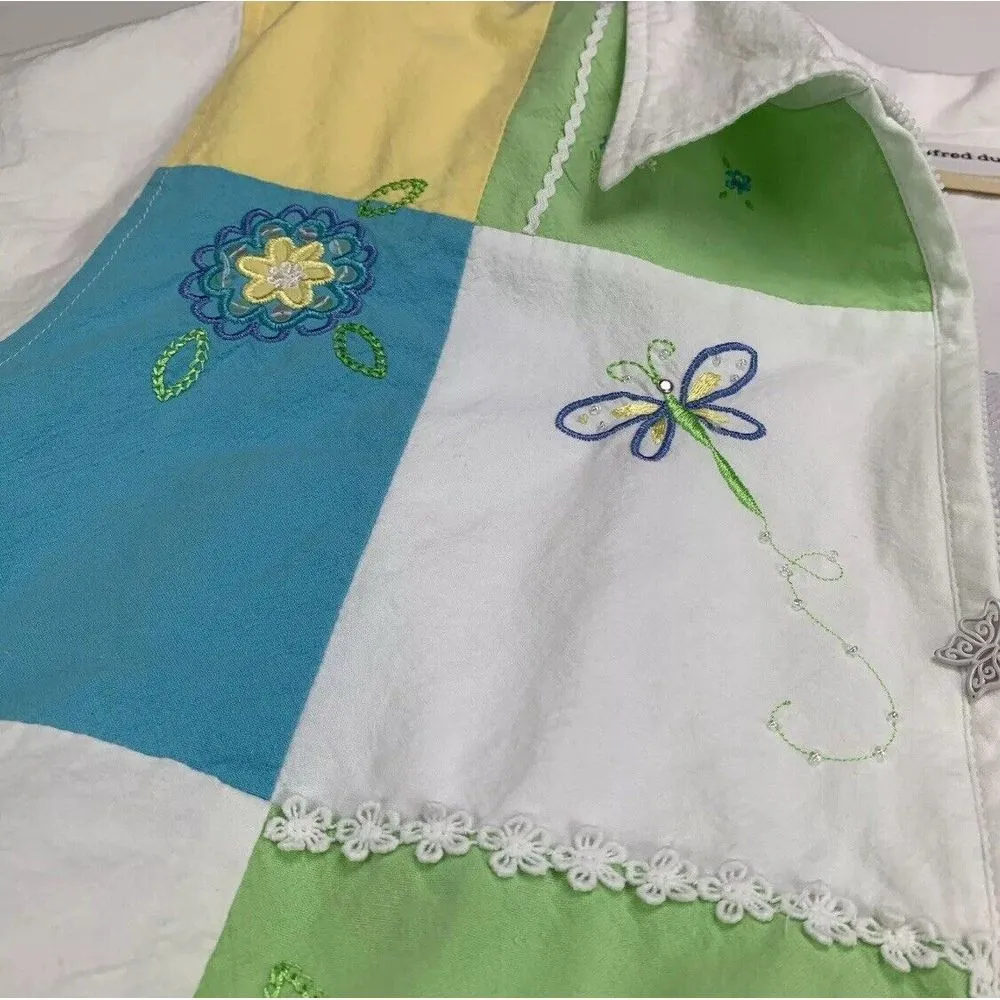 womens full zip jacket dragonfly flower lined jacket 14P - Image 6