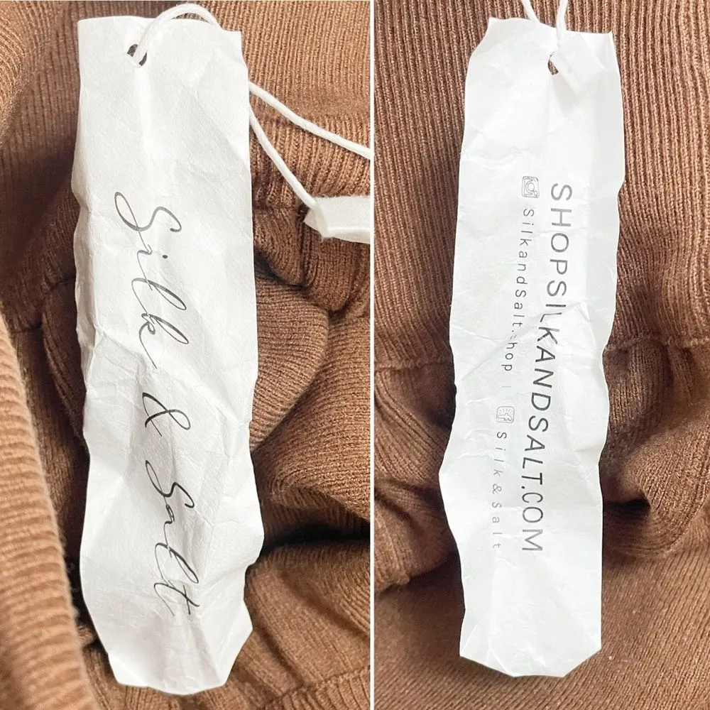 NWT Silk & Salt Luxe Lounge Pants Sweater Knit Pant Chestnut Brown Size XL NEW - Image 11