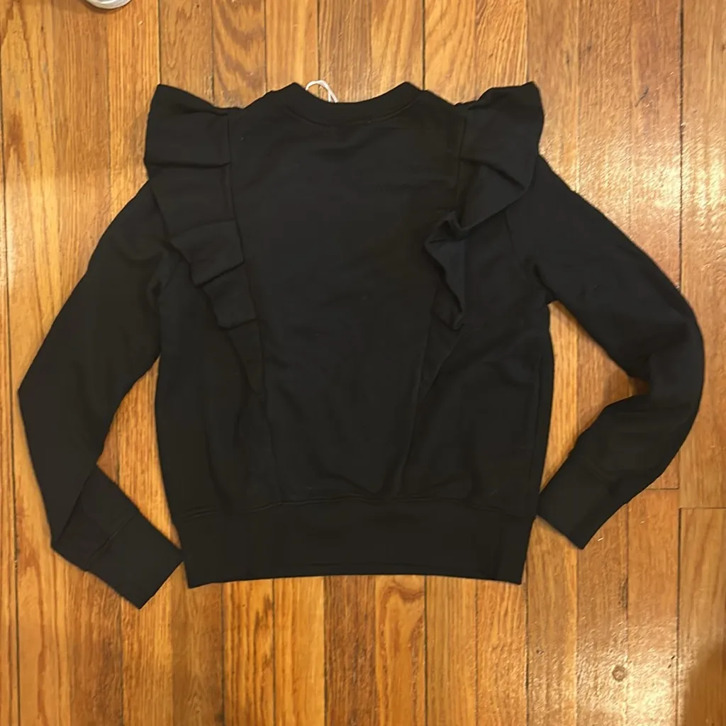 NWT Ag Adriano Goldschmied Black Ruffled Sweatshirt - Image 6