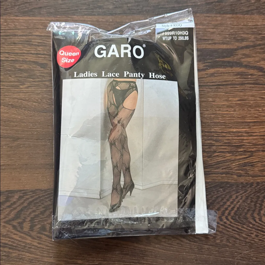 Garo Lace Bow Pantyhose Black Queen - Image 2