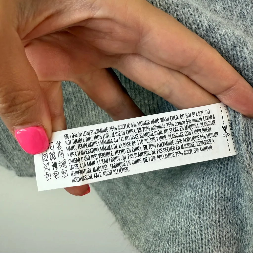 Endless‎ Rose Ruffled Cut Out Sleeve Sweater Grey M - Image 5