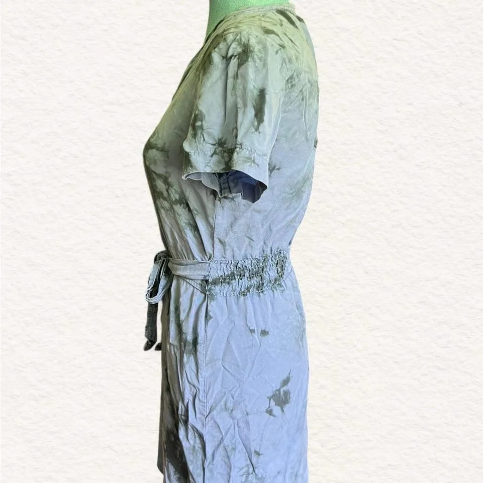 Anthropologie Blue and Black/gray Tie-Dye Mini Dress - Image 3