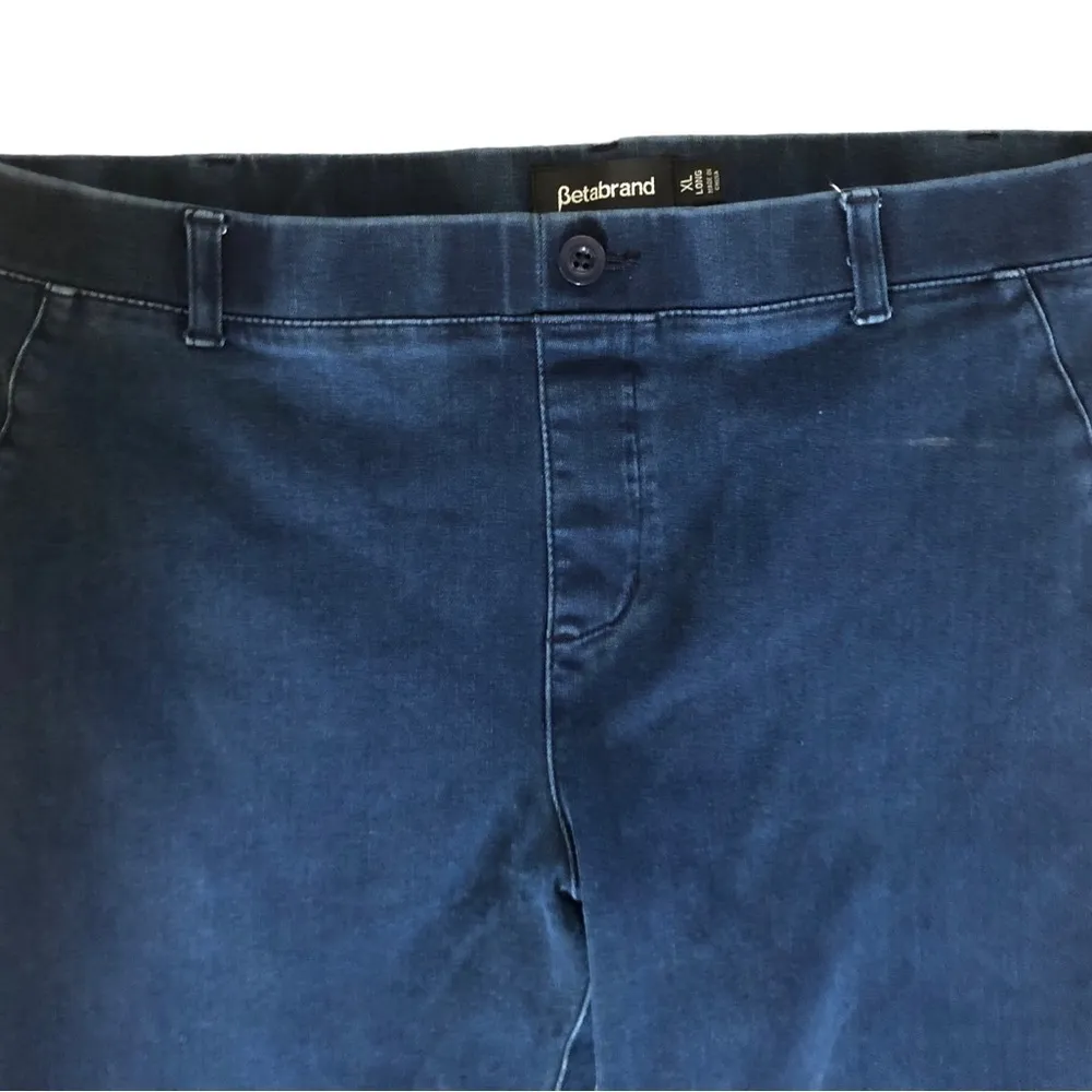 BetaBrand Mid Rise Denim Pull On Jean Sz XLT Tall Dark Wash Feel Like Yoga Pants - Image 5