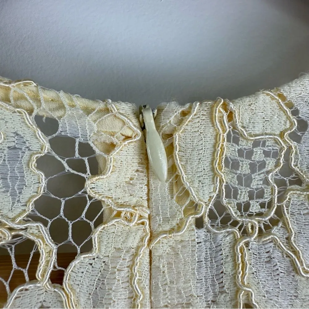 Sandro Paris Light Yellow Gingham Lace Top Sandro Size 2 US Medium - Image 4