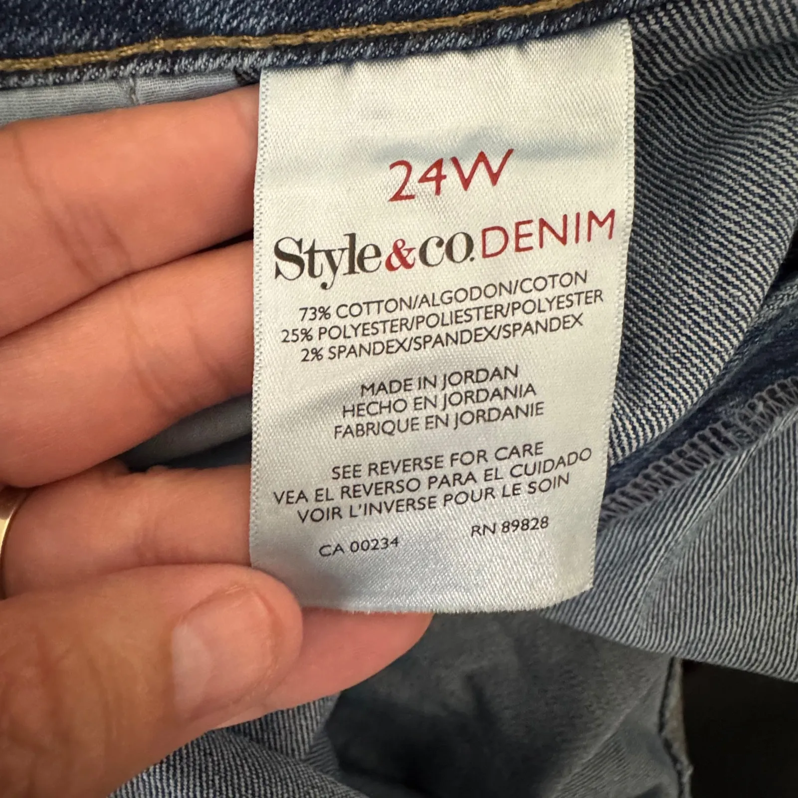 Style & Co. Denim Mid Rise Ankle Jeans Womens 24W Plus Size Blue - Image 7