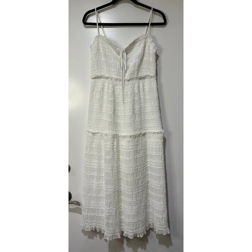 Lost + Wander Calla Lily White Tiered Midi Dress Sz Medium NWT Feminine Romantic - Image 2