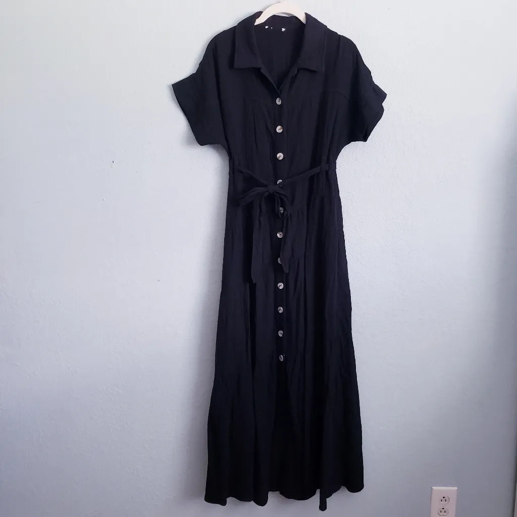 Baltic Born Aizey Button Up Black Maxi Dress - Image 3