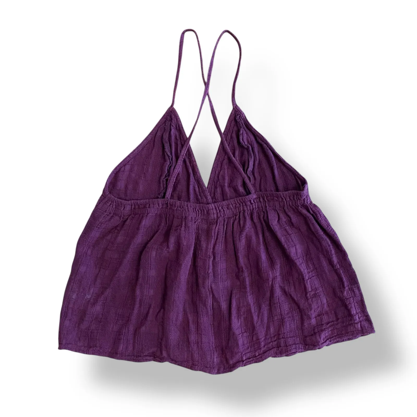 Melrose and Market‎ Gauzy Criss Cross Strap Tank Womens Size L Purple - Image 4