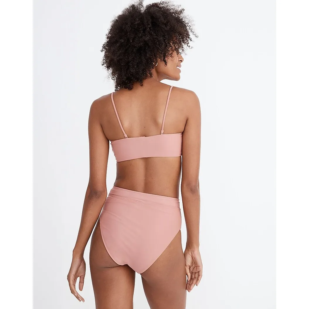 Madewell Womens Bikini Top Sz XXS Second Wave Spaghetti Strap‎ Bandeau Pale Pink - Image 3