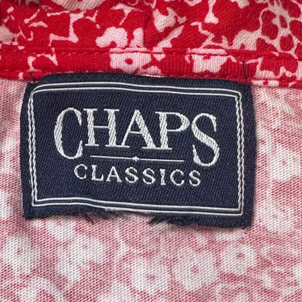 CHAPS Red & White Floral Print Ruffled V Neck Sleeveless Summer Blouse S… - Image 7