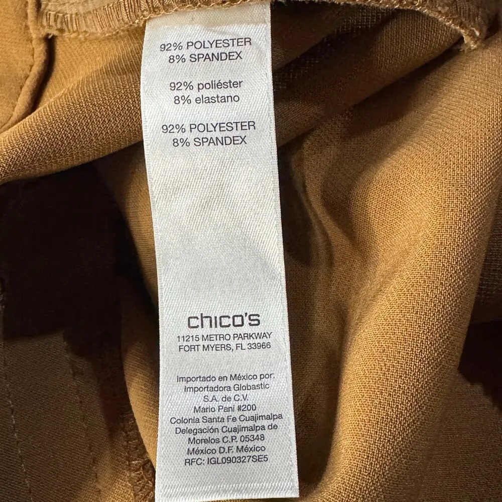 Chico’s SZ 2 (Large) Wide Leg Trouser Dress Pants Belted Hi-Rise Pockets Zip-Fly - Image 7