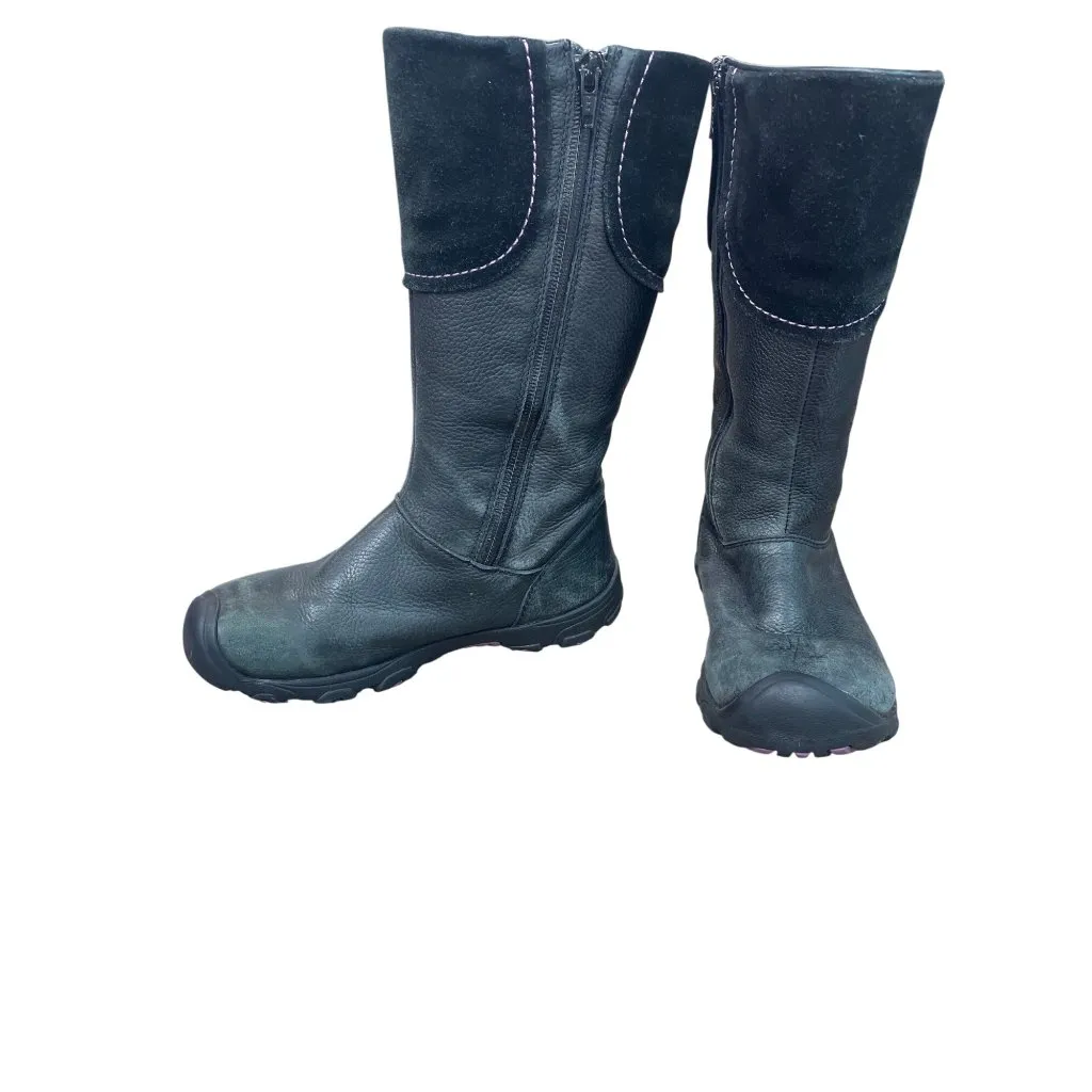 Keen Womans Black Leather Suede Waterproof Winter Boots Sz 4 SKU 9579 - Image 2
