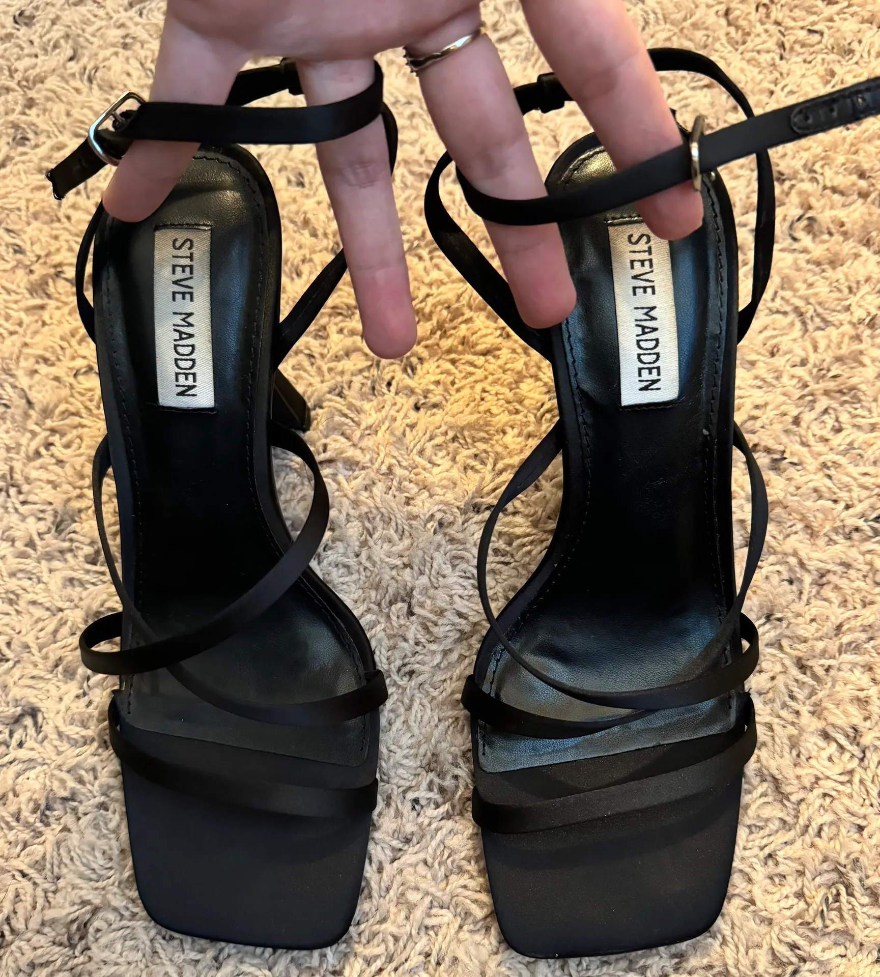 Steve Madden Black Strappy Heels - Image 2