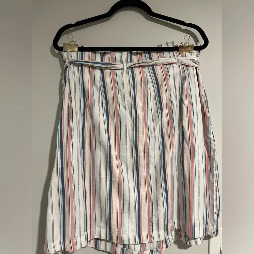 Unbranded paper bag waist multi color striped skirt sz16 Blue Size 16 - Image 2