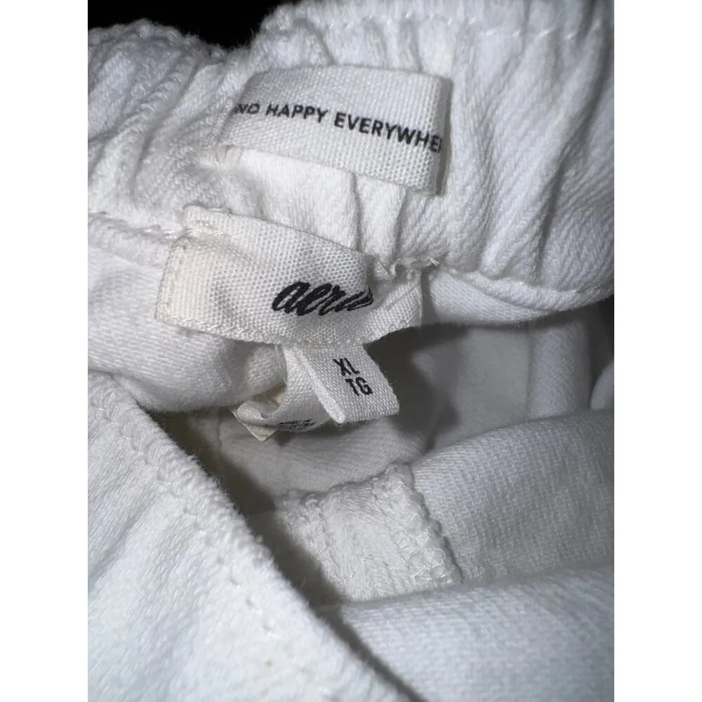 Aerie White Denim Size XL elastic waist flounce mini skirt NWT - Image 7