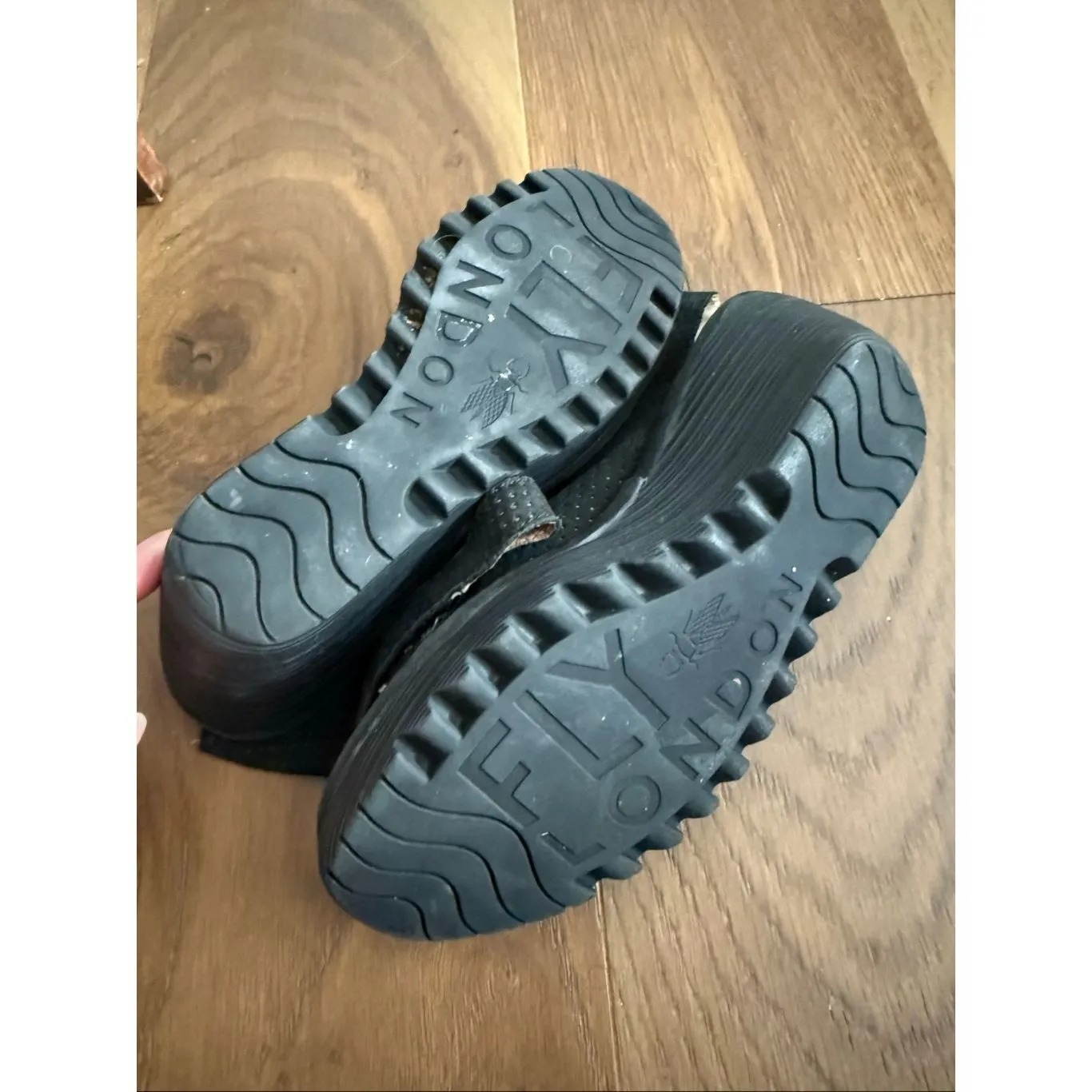 Fly London Yala Hook & Loop Wedge Sandal Black Perforated Nubuck $240 38 7.5 - Image 8