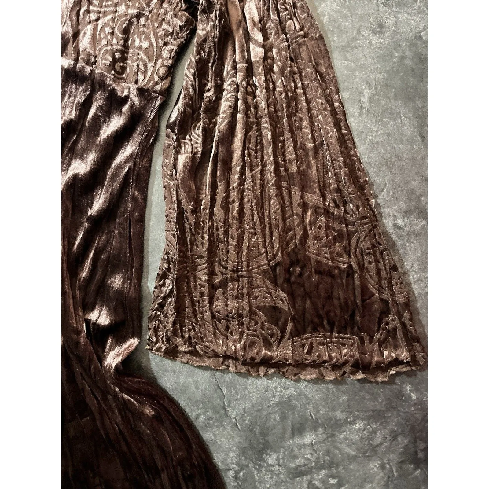 VTG Velour Ruffle Dress Sz. 12 NWT Brown Whimsigoth Dark Romantic Rampage 90’s - Image 5