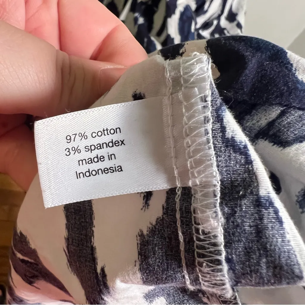 Lane Bryant Elastic-Neck Tie-Waist Midi Dress White Navy 16 - Image 16