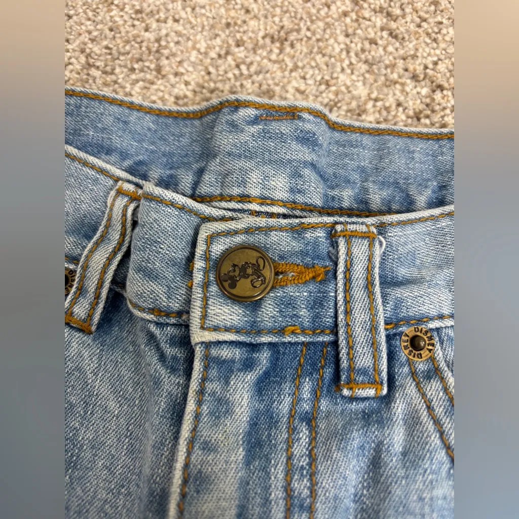 VINTAGE Mickey Inc Jean Shorts High Rise High Waist Disney 90s Small Cuffed - Image 8