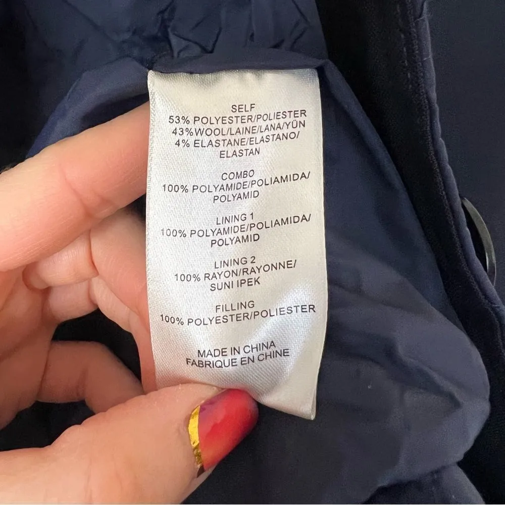 Tibi Wool Blend Quilted Oversized Blazer in Navy Blue Size 0 - Image 12