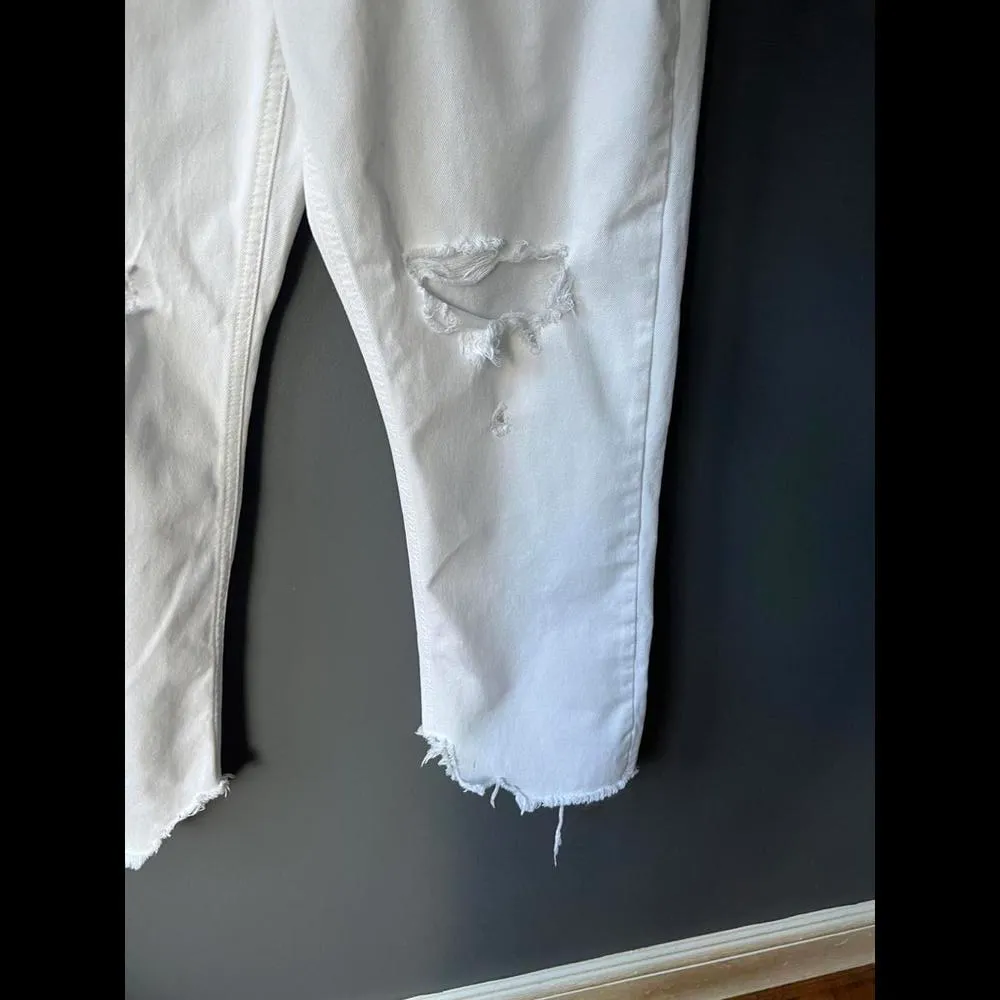 size 29 White Distressed Boyfriend Jeans - Image 6