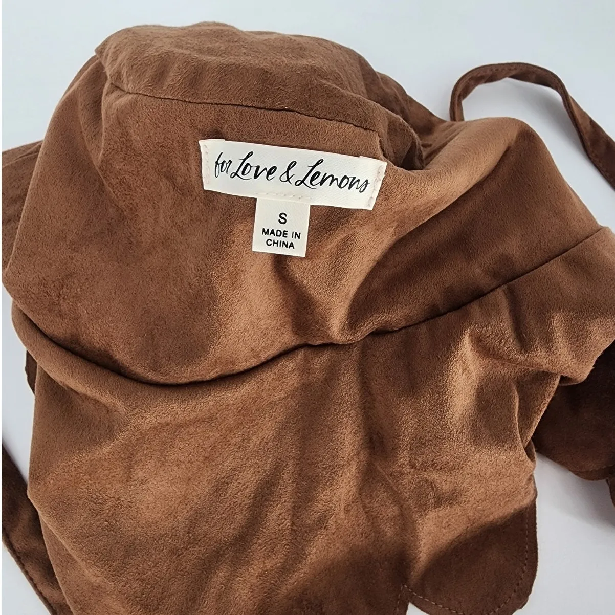 For Love & Lemons Hadley Faux Suede Prairie Set Women's Size Small - Image 13