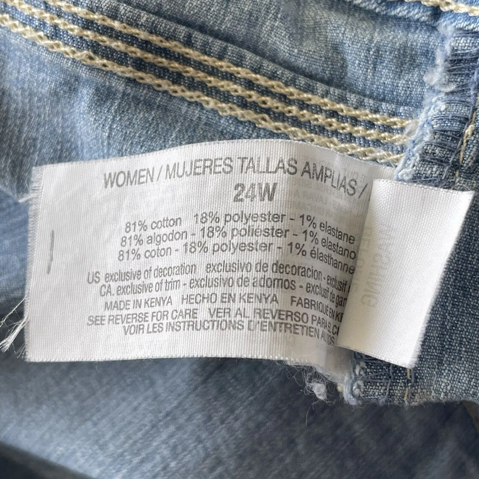 Gloria Vanderbilt SZ 24W Rachel Bermuda Jean Shorts Stretch Hi-Rise Light Wash - Image 6