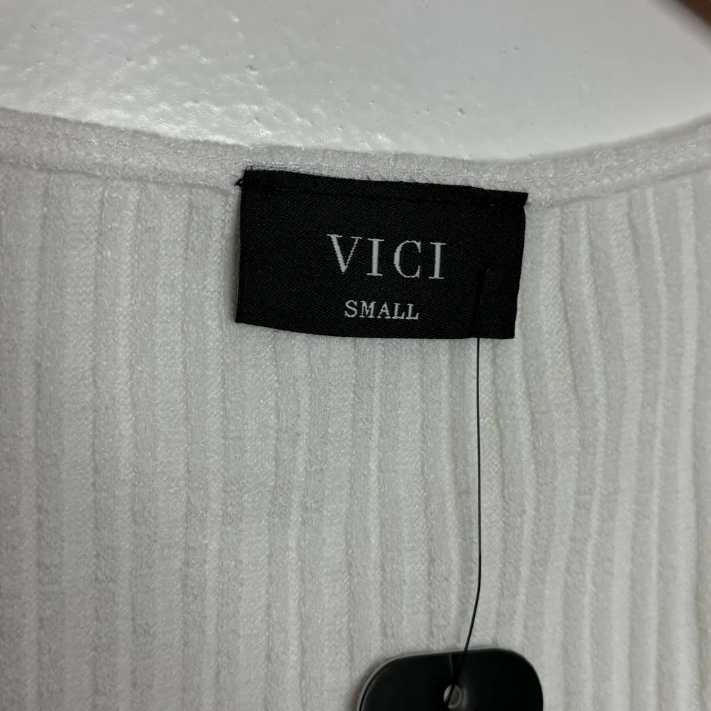 NWT Lulus VICI White Ribbed Tank Top‎ Size Small - Image 5