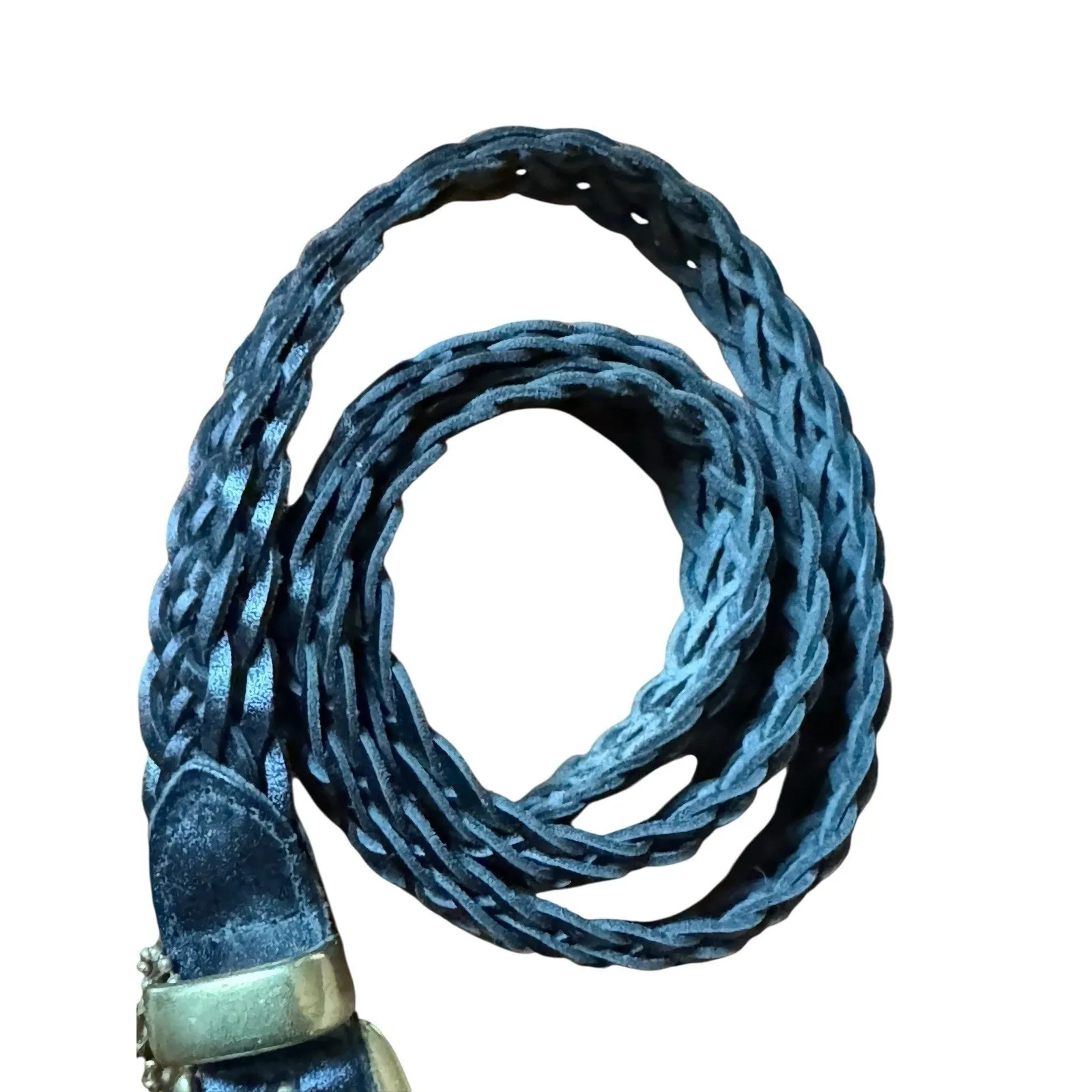 VTG Capezio Black Braided Genuine Leather Belt XL Argentina Brass Buckle NWT - Image 4