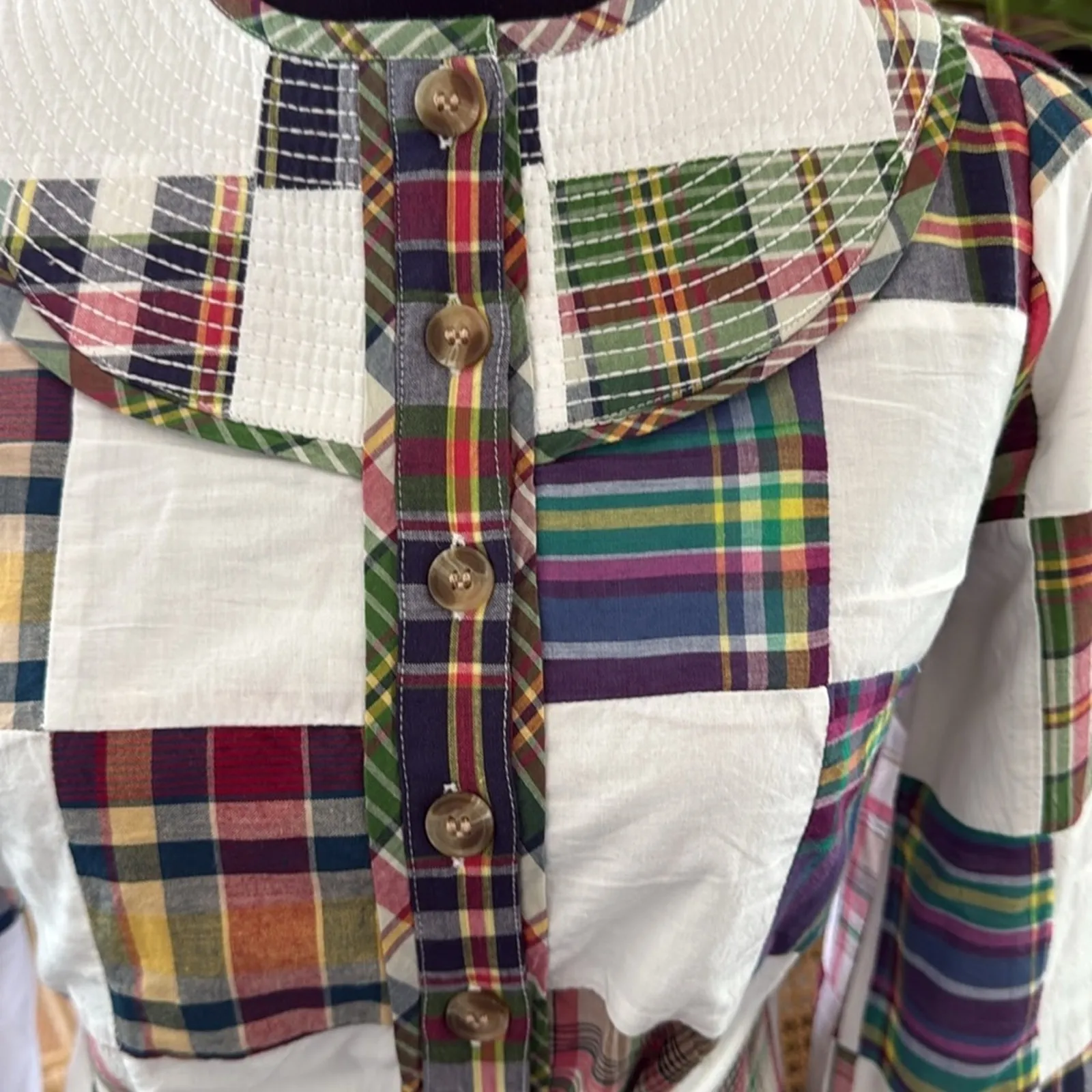 NWT Sézane Loisa Patchwork Button Up Belted Maxi Dress - Image 6