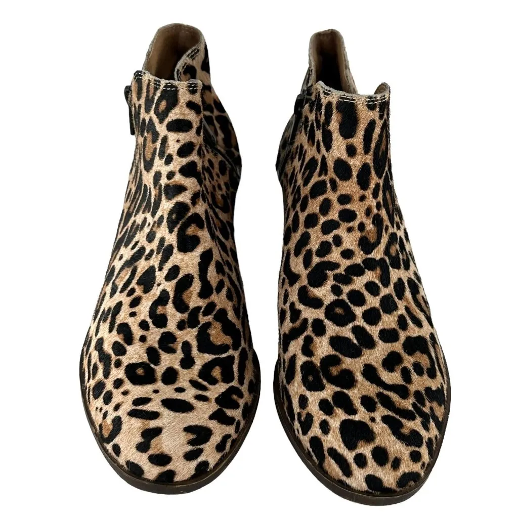 Lucky Brand Burklee Tan and Black Leopard Print Calf Hair Boots Size 7 M - Image 3